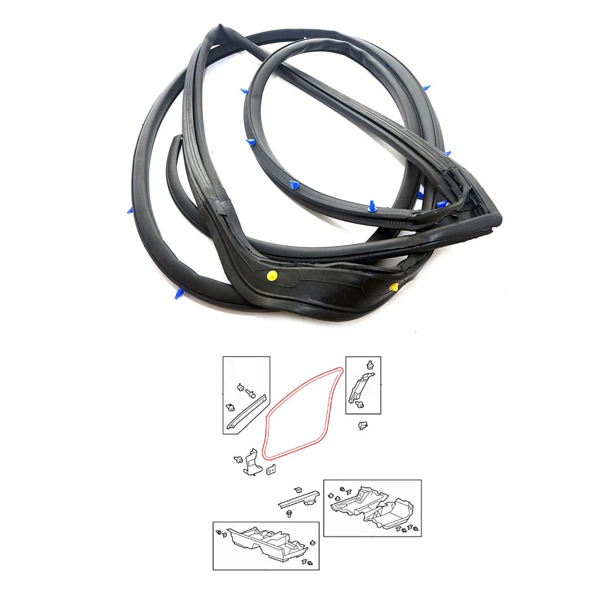Front Rear Door Weatherstrip Rubber for Honda Accord Sedan CP1 CP2 CP3 2007-2012