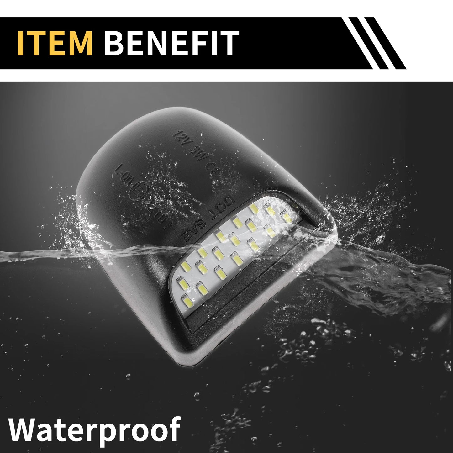 License Plate Light Tag Lamp White Lens for Chevrolet Silverado
