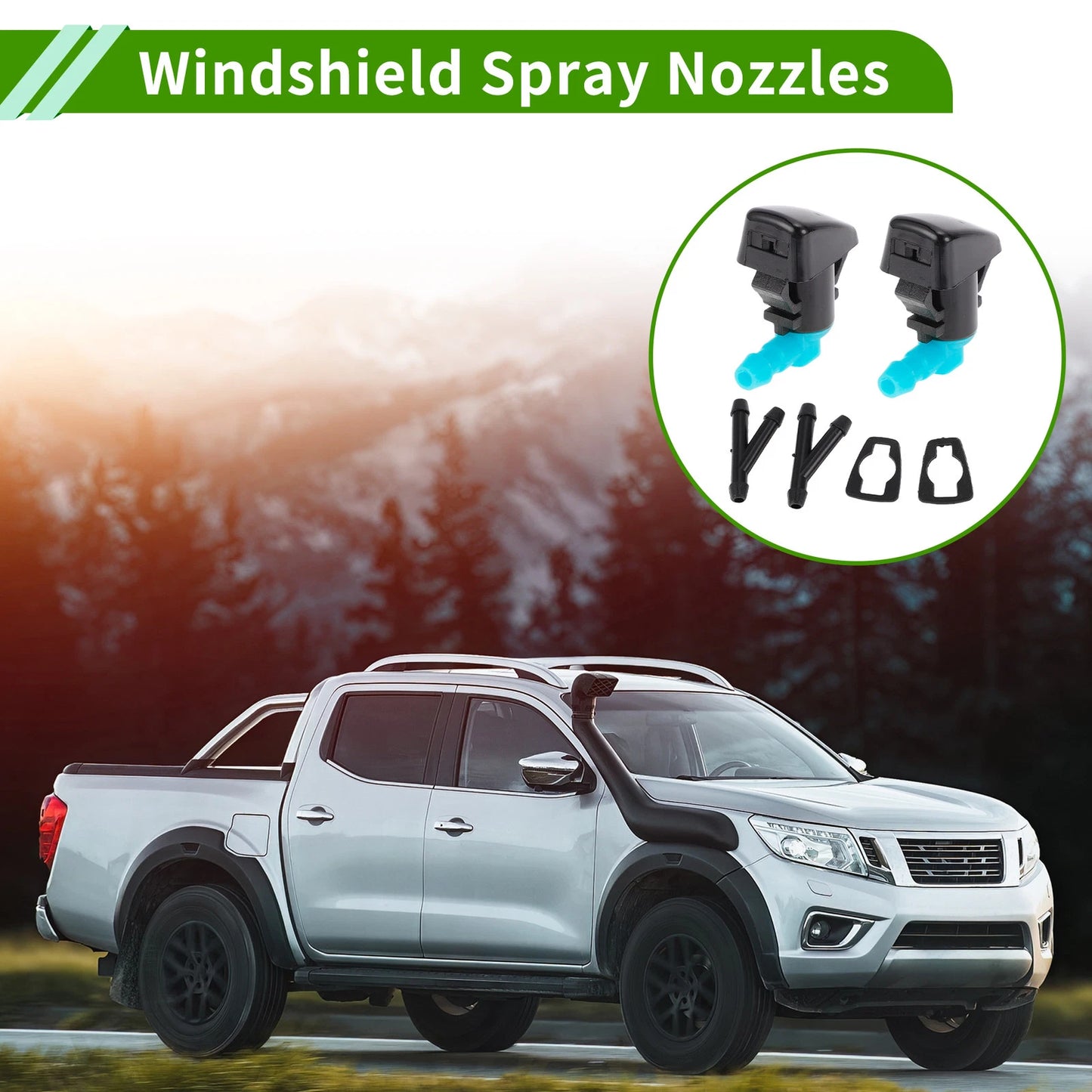 Windshield Washer Nozzle & 2 x Hose Connectors for Lincoln (2007-2010)