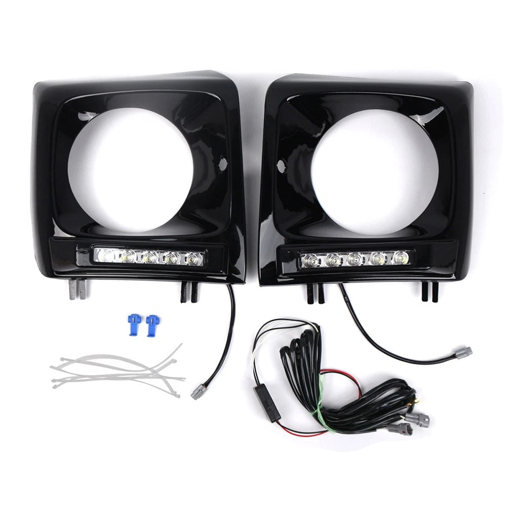 Daytime Running Lights Bezel Glossy Black for Benz G-Class (1990-2018)