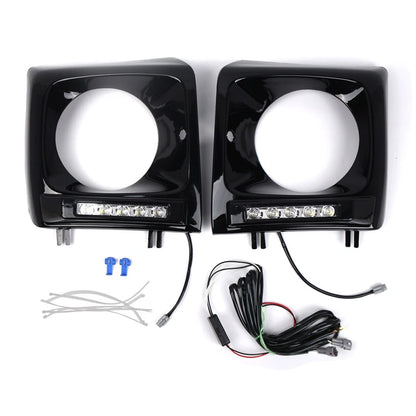 Daytime Running Lights Bezel Glossy Black for Benz G-Class (1990-2018)