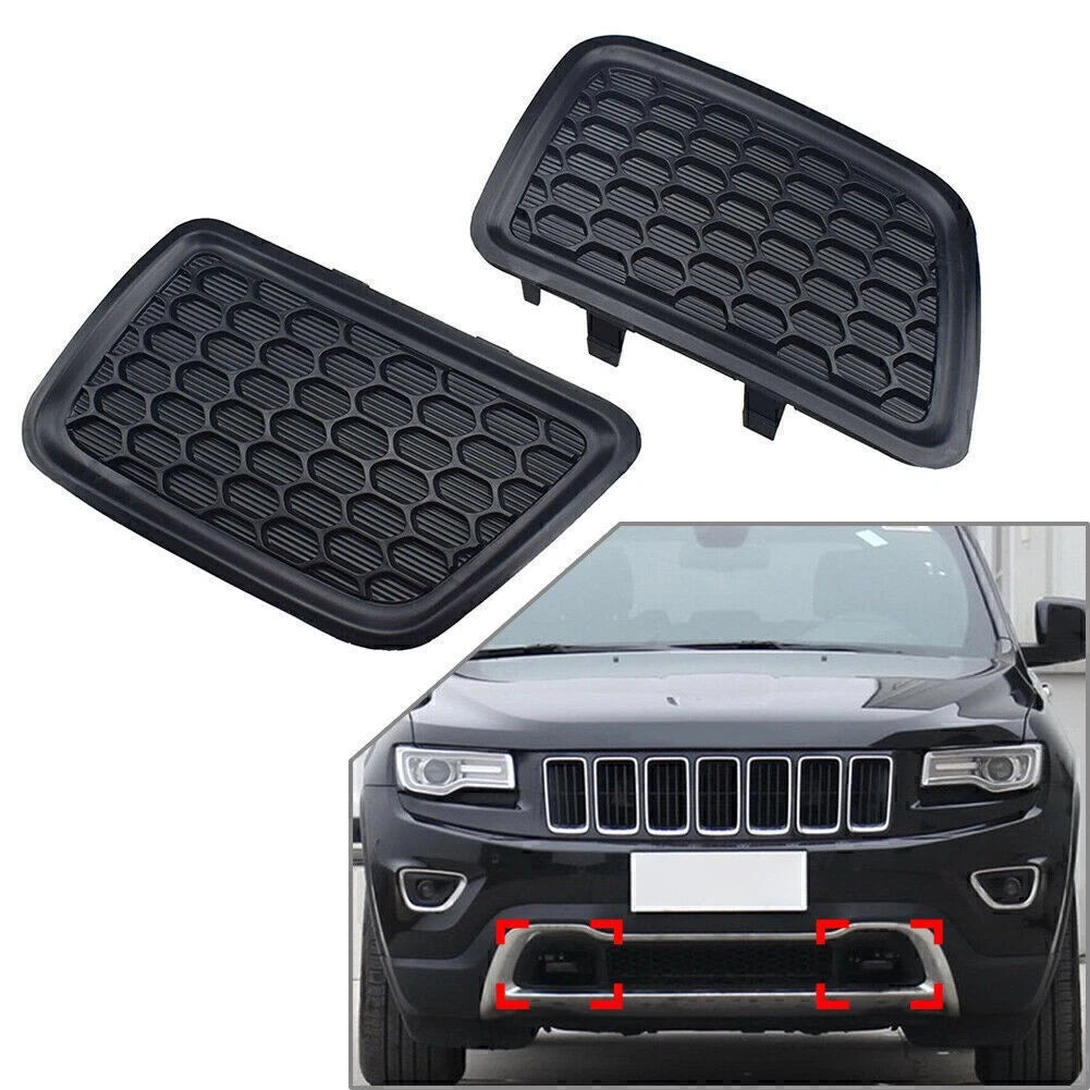 2 x Side Lower Grille Tow Hook Insert Covers for Jeep Grand Cherokee (2014-2016)