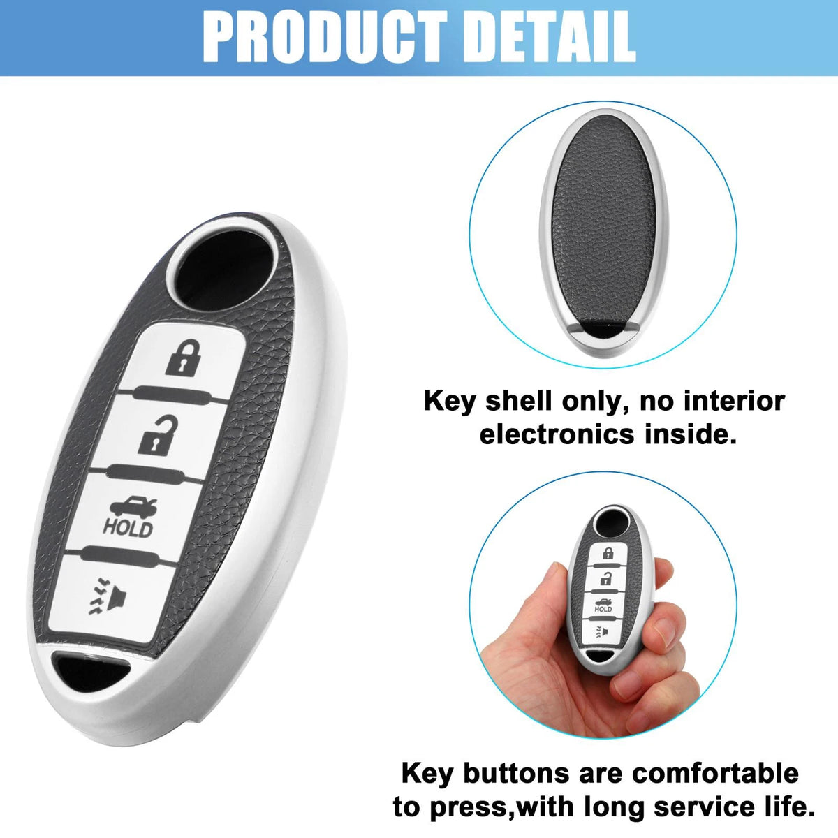 Silicone Smart Key Fob Case Cover for Nissan Cabstar (2008-2009)