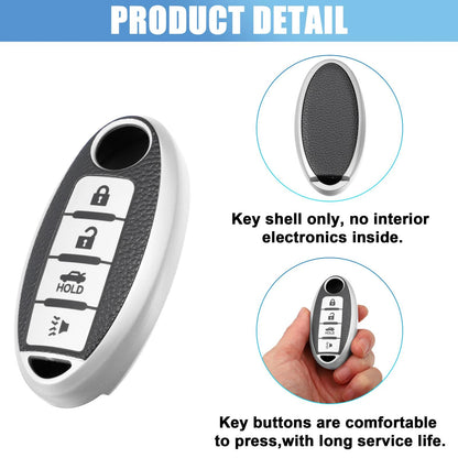 Silicone Smart Key Fob Case Cover for Nissan Cabstar (2008-2009)
