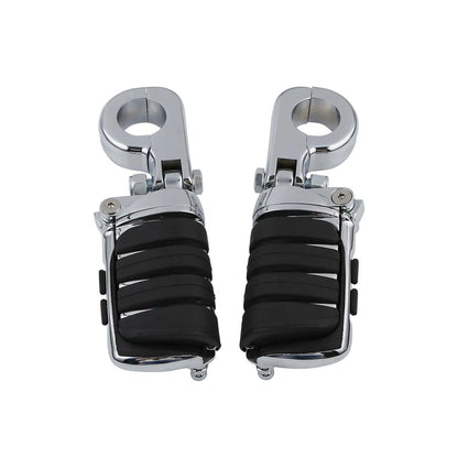 Chrome 1-1/4" Highway Bar Footpegs for Harley Touring & Softail