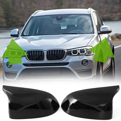 Glossy Black Door Side Mirror Cover Caps for BMW X3 F25, X5 F15, X6 F16 (2014-2018)