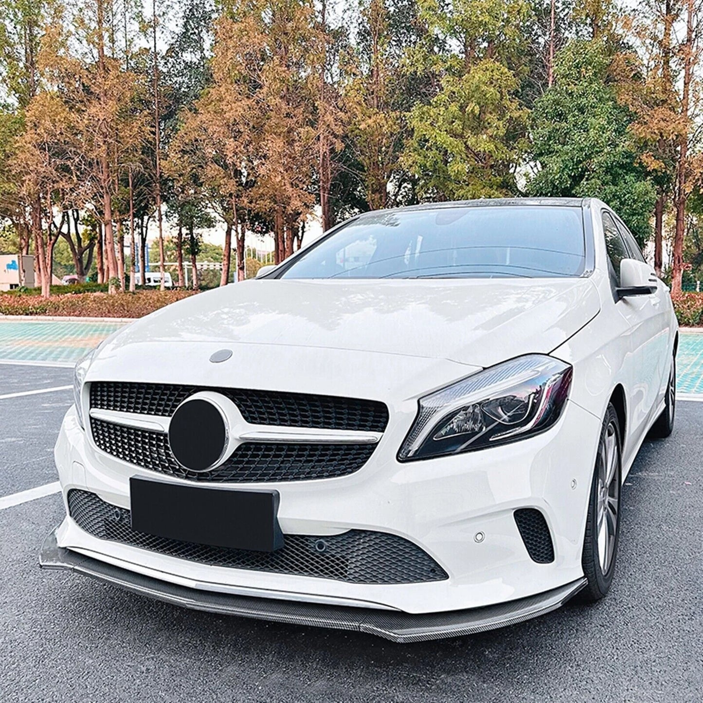 Front Bumper Spoiler Lip for Mercedes Benz A Class W176 (2016-2018)