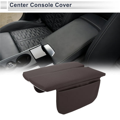 Center Console Cover with Storage Bag for BMW X5 (2019-2024) Dark Brown