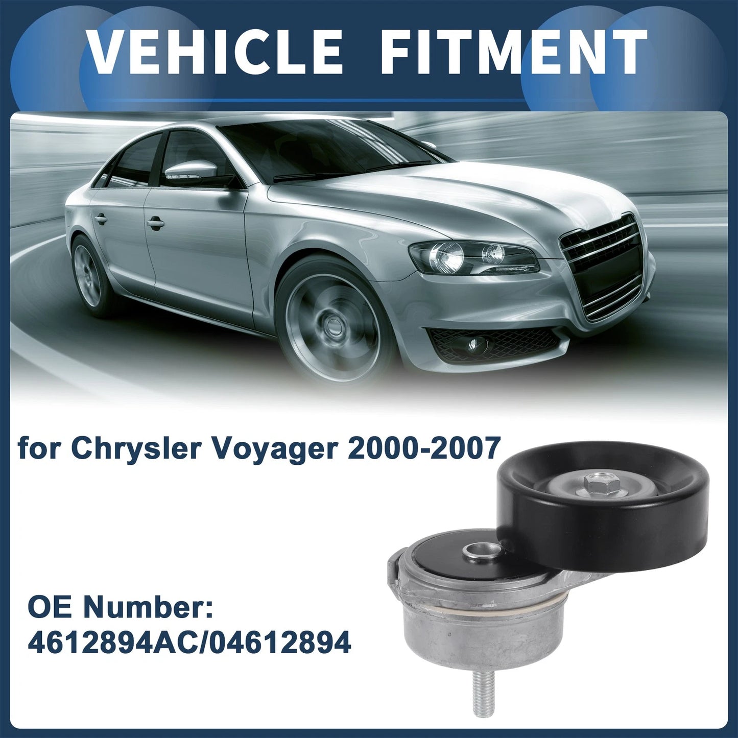 Belt Tensioner Metal 1 Pc for Chrysler Voyager (2000 - 2007)