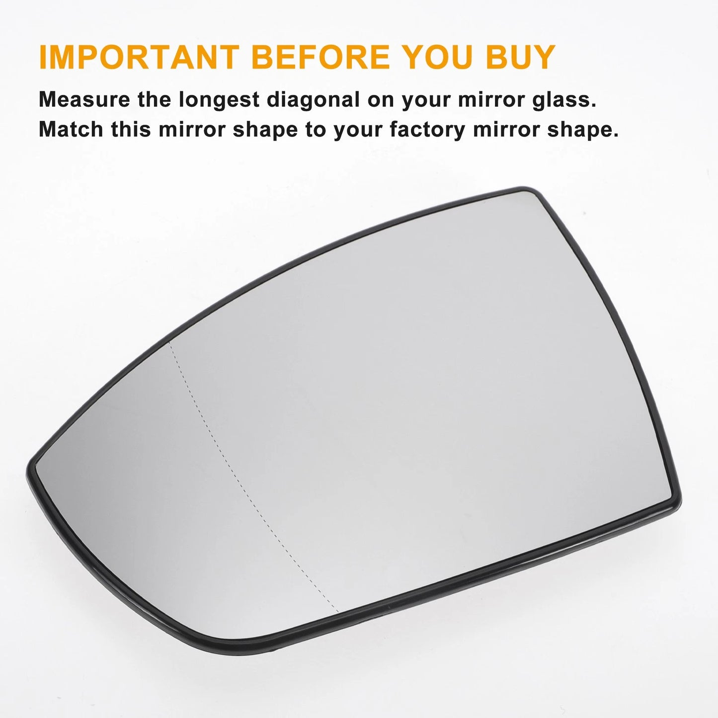 Left Side White Heated Mirror Glass for Ford Grand C-Max (2010-2019)
