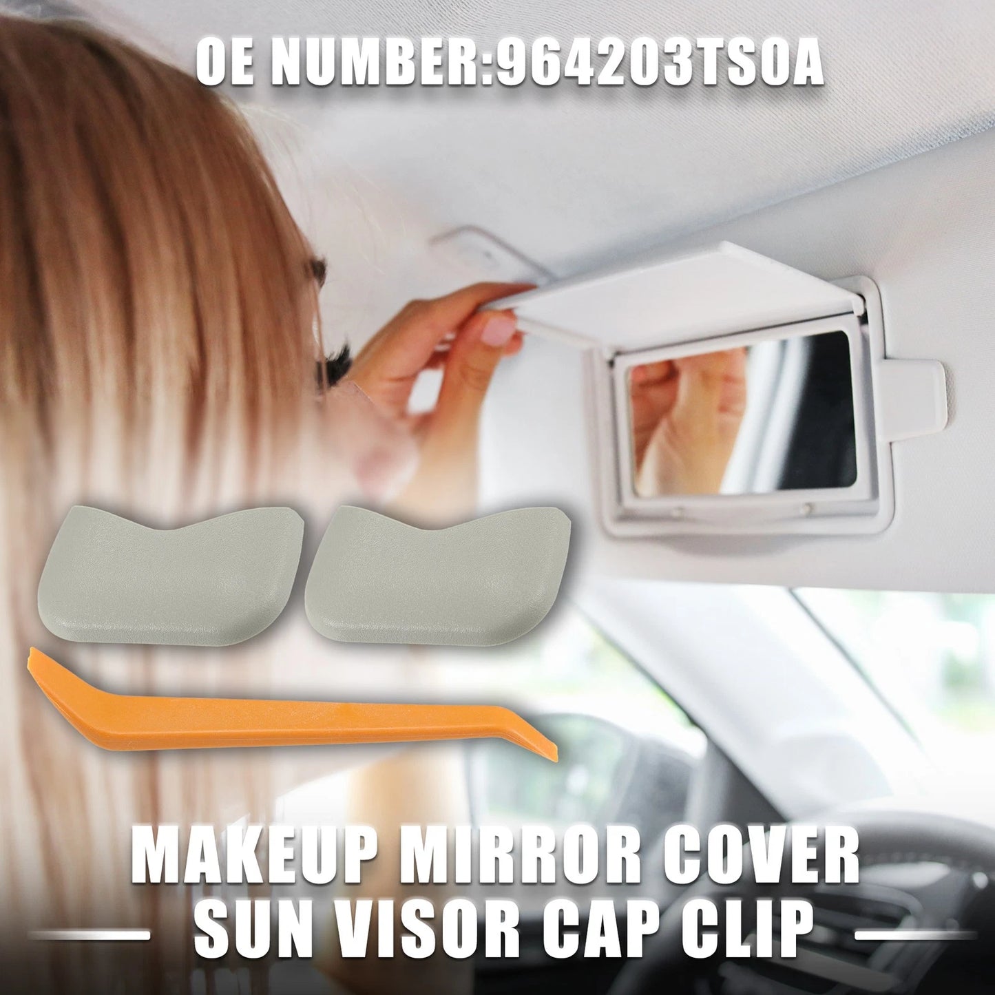 Makeup Mirror Cover Sun Visor Clip for Nissan Rogue (2014-2020)