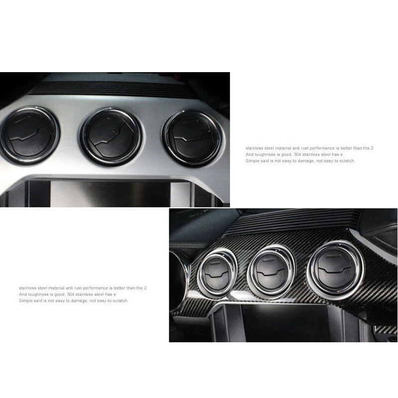 Real Carbon Fiber Interior Dashboard Panel Trim fit For Ford Mustang 2015-2018