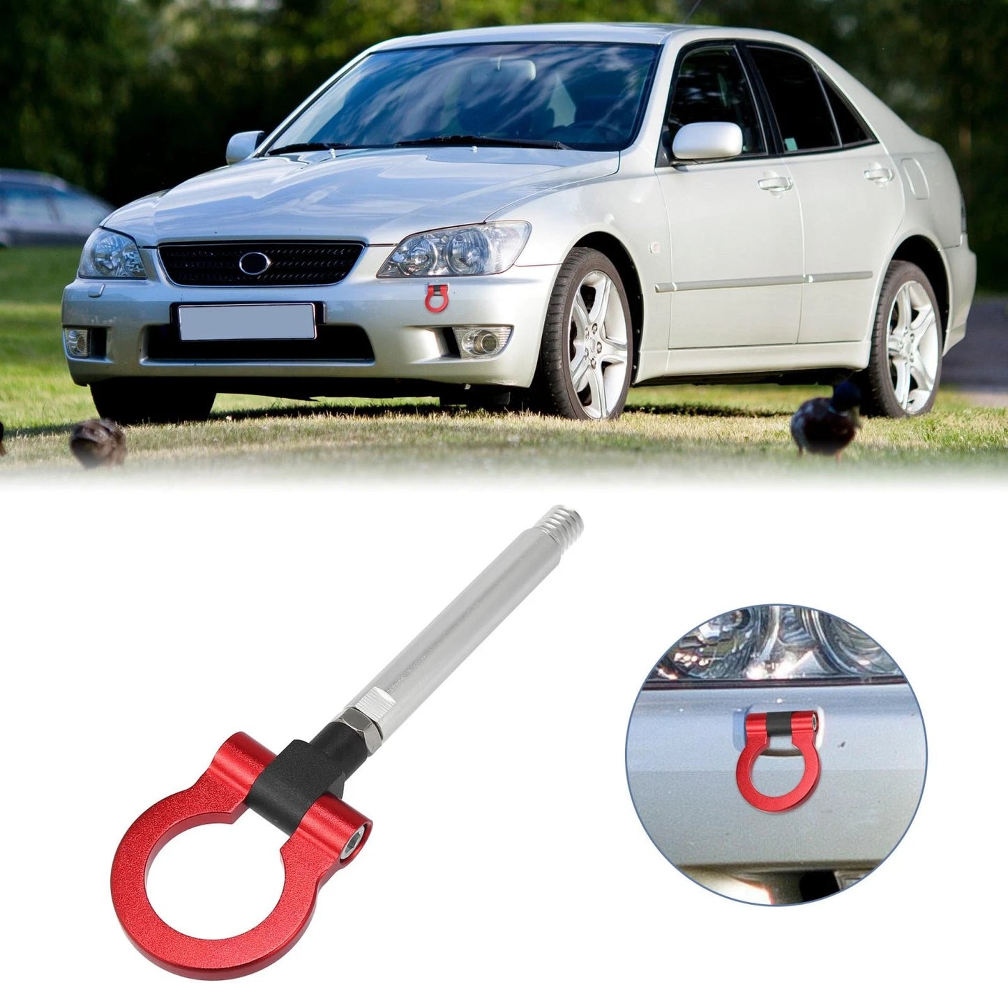 Red Aluminum Alloy Tow Hook Screw for Lexus IS IS250 (2006-2013)