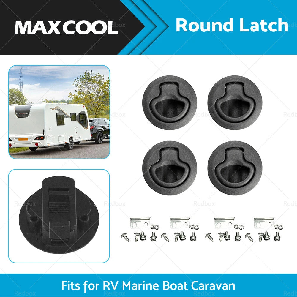 Round Flush Pull Slam Hatch Latch Door Lock for RV Marine Boat Caravan (N/A)