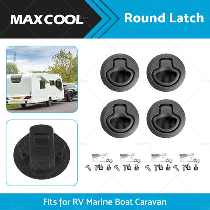 Round Flush Pull Slam Hatch Latch Door Lock for RV Marine Boat Caravan (N/A)
