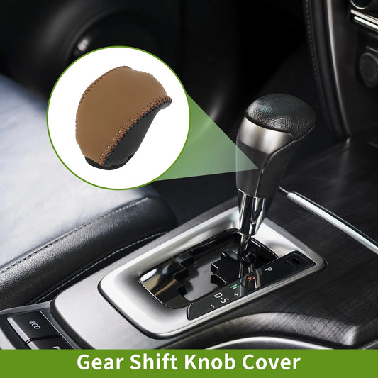 1 Pc Gear Shift Knob Cover for Toyota RAV4 Black Faux Leather (2019–2024)
