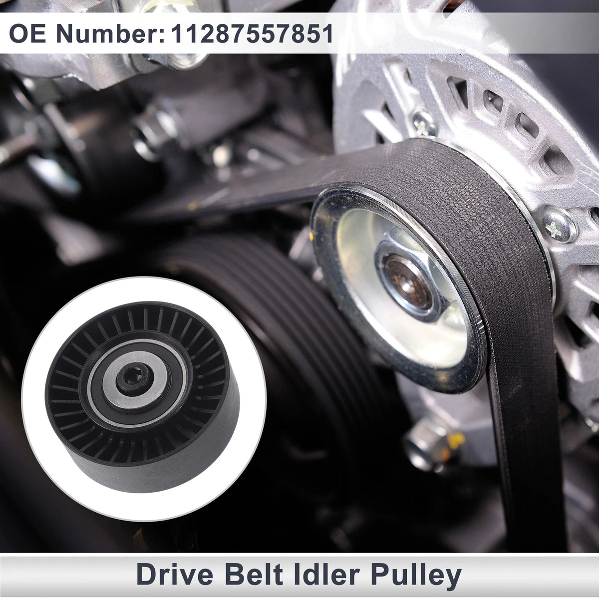 Drive Belt Idler Pulley for BMW 335 (2007 - 2013) Black