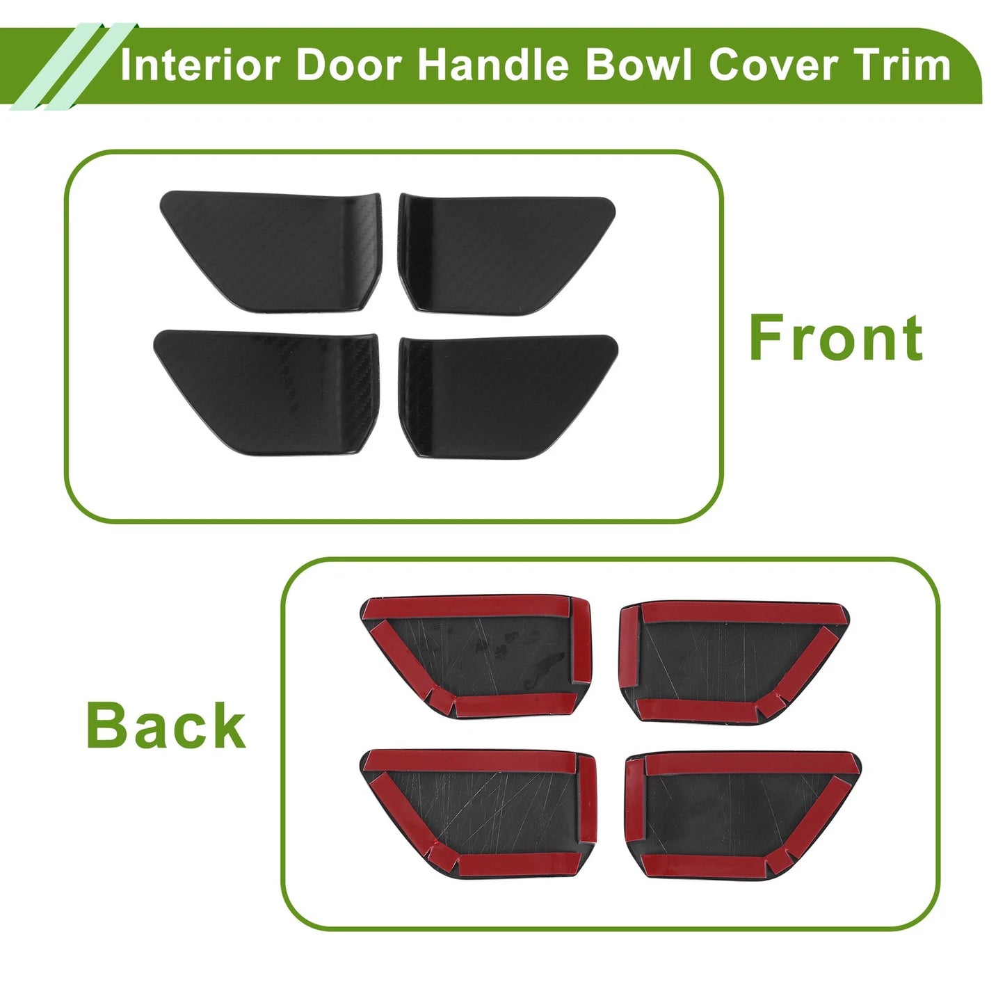 Carbon Fiber Black Interior Door Handle Bowl Cover for Nissan Rogue (21-25)