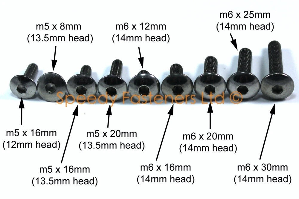 Bolts / m5 m6 / Pan Countersunk Stainless Steel Motorcycle Fairing Bolts