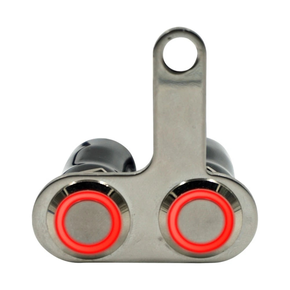 LED Switch Handlebar Adjustable Mount for Universal Motorcycles - Waterproof RED