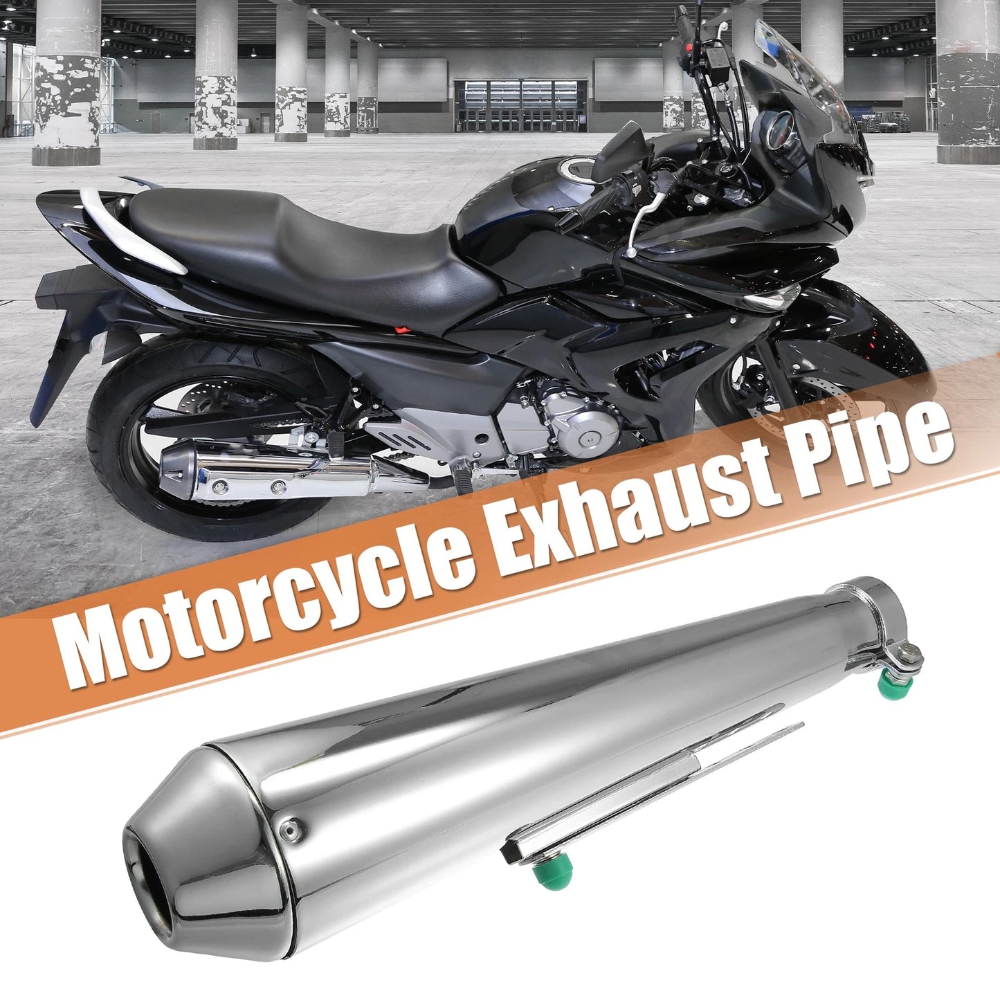 1pcs Exhaust 1.42'' Inlet Muffler Pipe Chrome for Motorcycle
