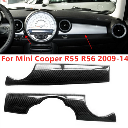 2 x Carbon Fiber Dash Strips Trim for Mini Cooper R55 R56 (2009–2014)