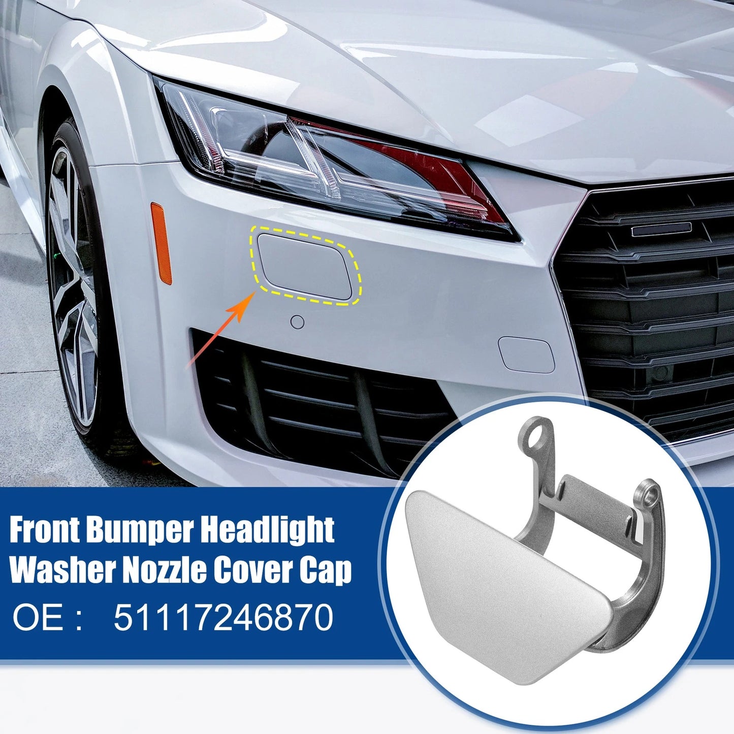 Front Right Headlight Washer Nozzle Cover for BMW 535i (2011-2013)