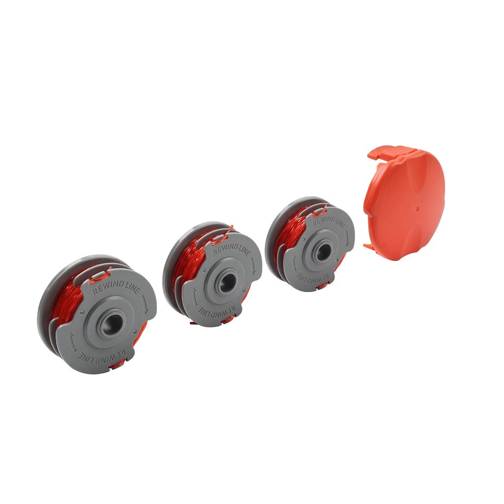 3 x Strimmer Double Autofeed Spools w/ Covers for Flymo FLY021