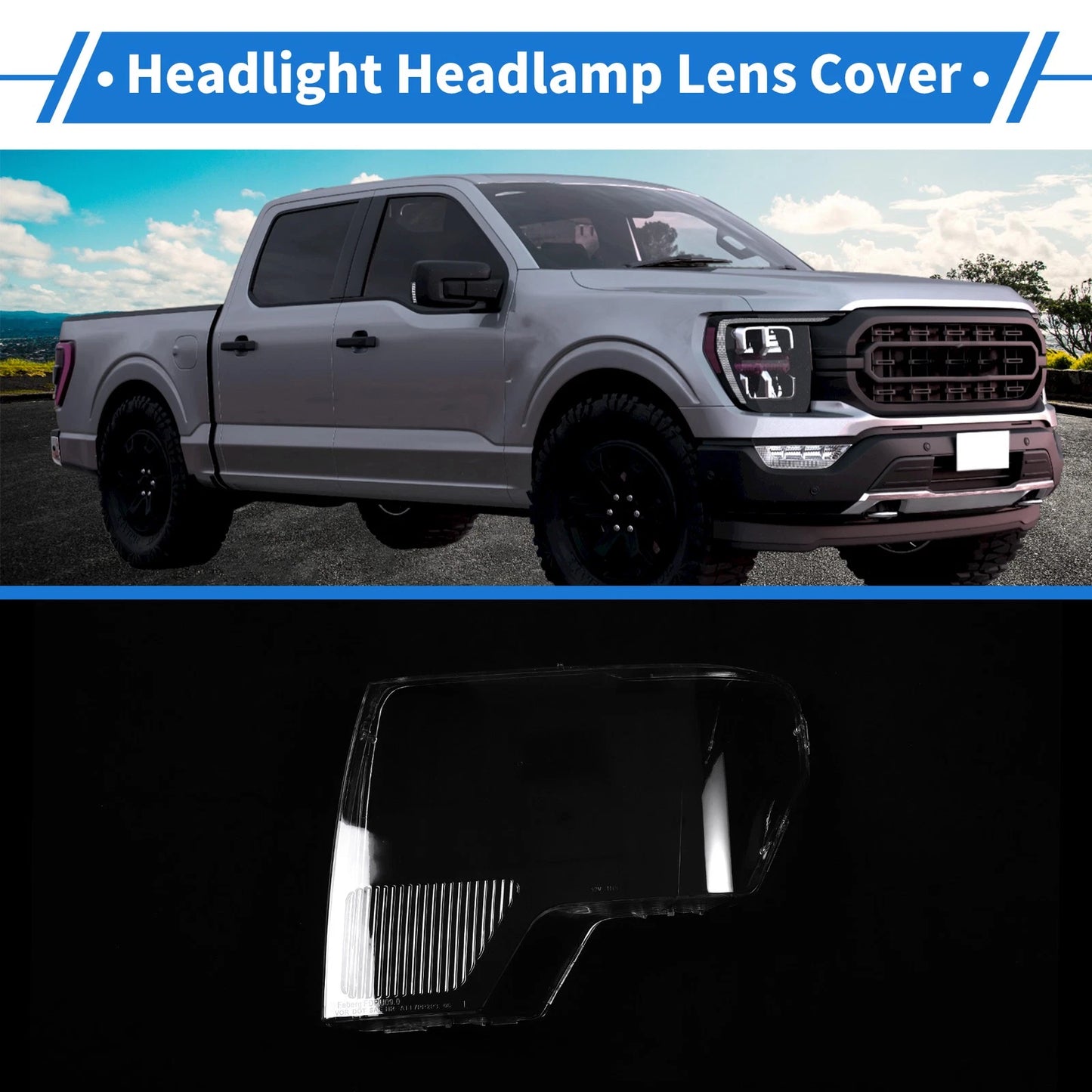 Car Front Left Headlight Lens Cover for Ford F-150 (2009-2014)