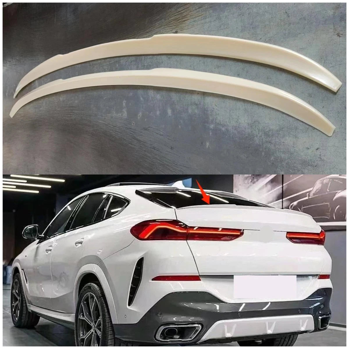Unpainted ABS Rear Trunk Spoiler Wing for BMW X6 G06 (2020-2023)