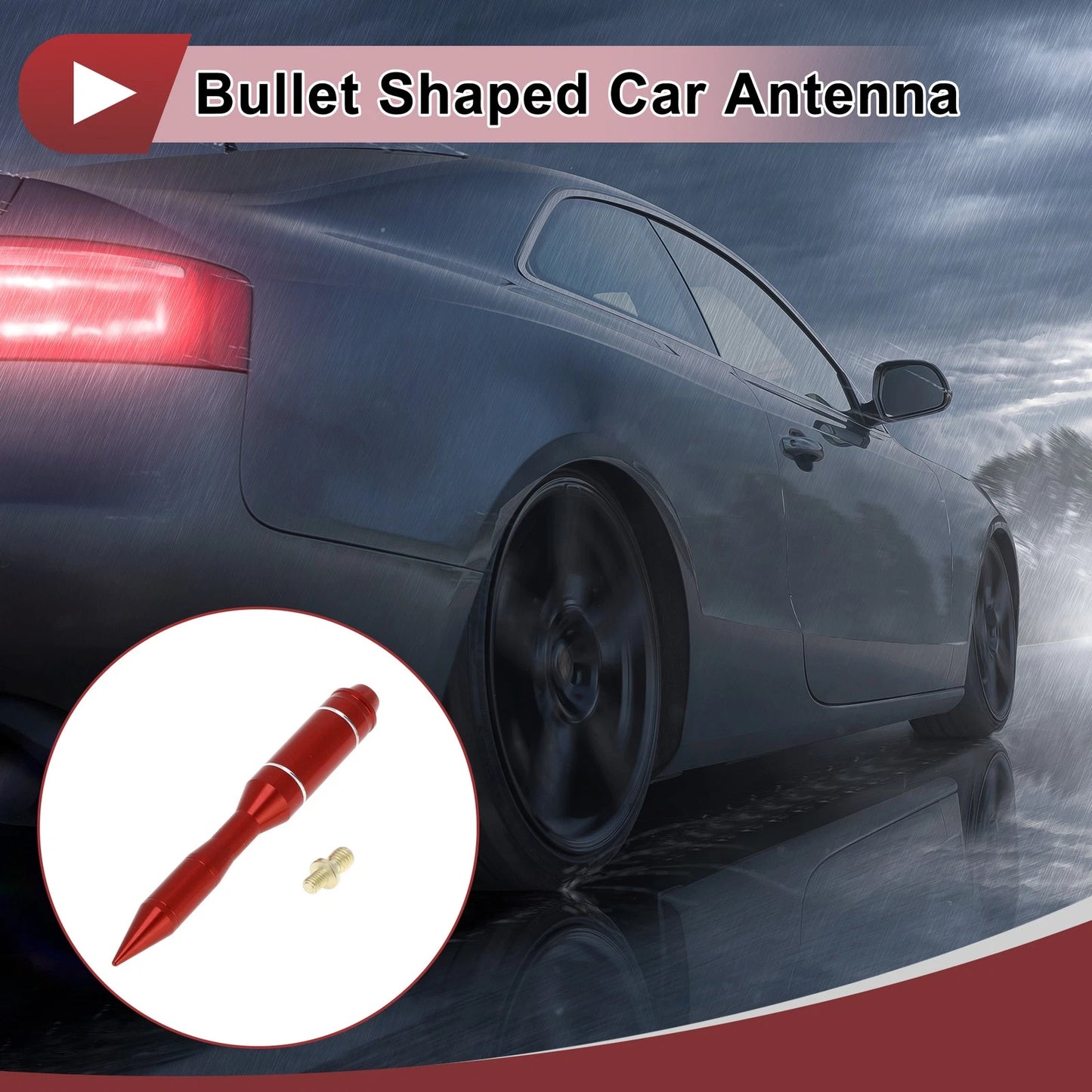 Bullet Antenna for Jeep Wrangler JK/JL 2007-2023 Red