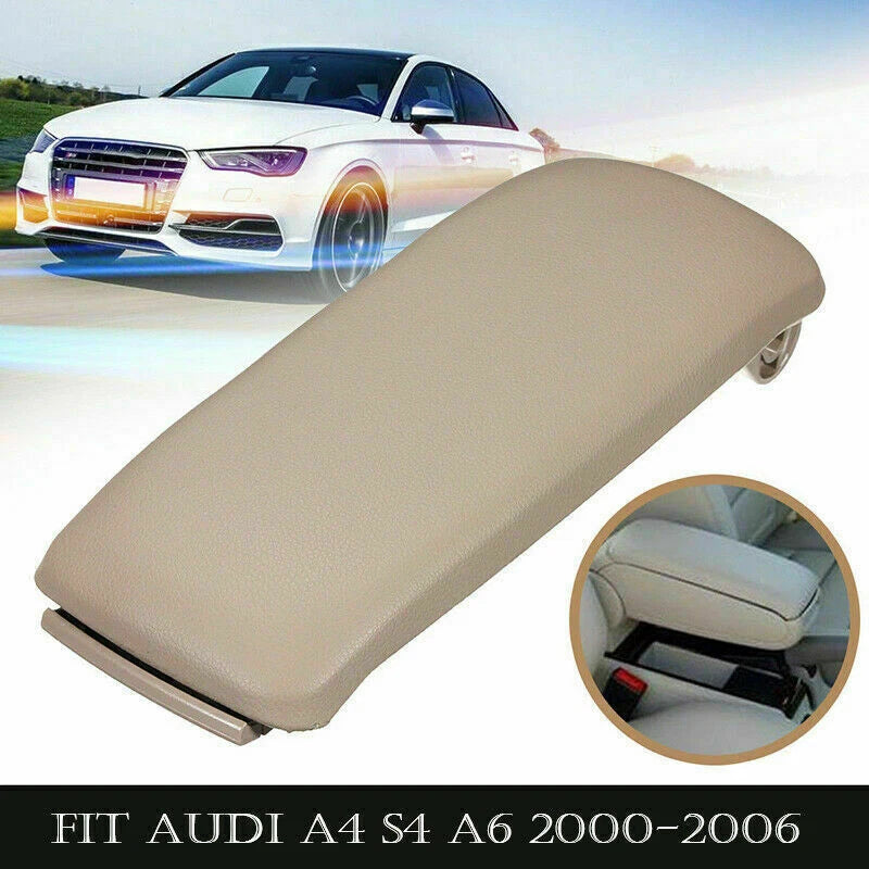 Leather Armrest Center Console Lid Cover for Audi A4 B6 B7 (2002-2007)