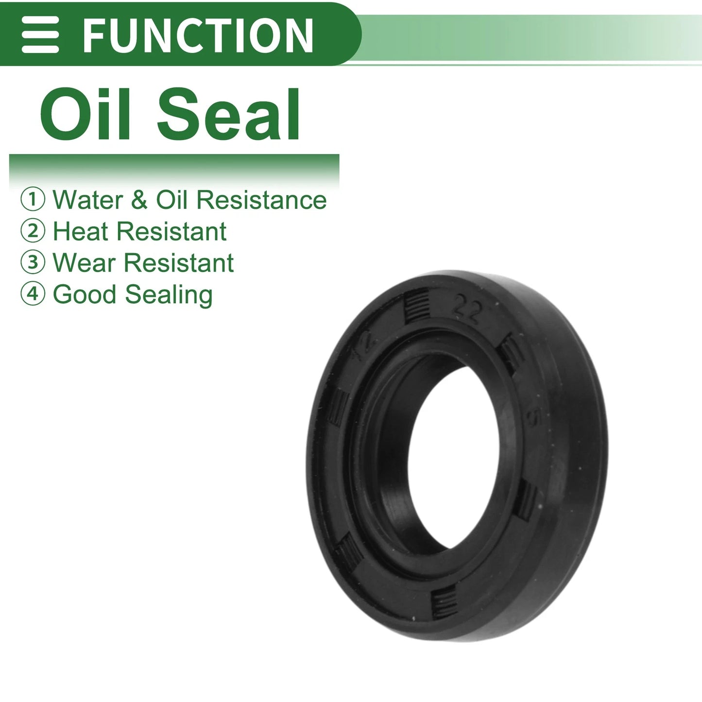 Oil Seal 12x22x5mm NBR Rubber Rotary Shaft Seal Black