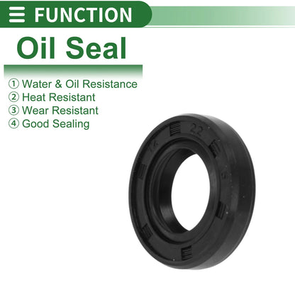 Oil Seal 12x22x5mm NBR Rubber Rotary Shaft Seal Black