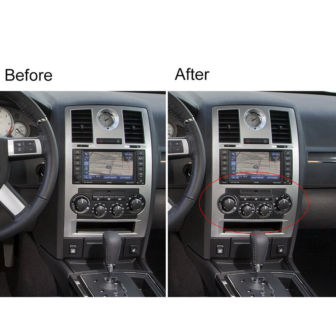Carbon Fiber Climate Control Panel Cover for Chrysler 300 (2005-2007)