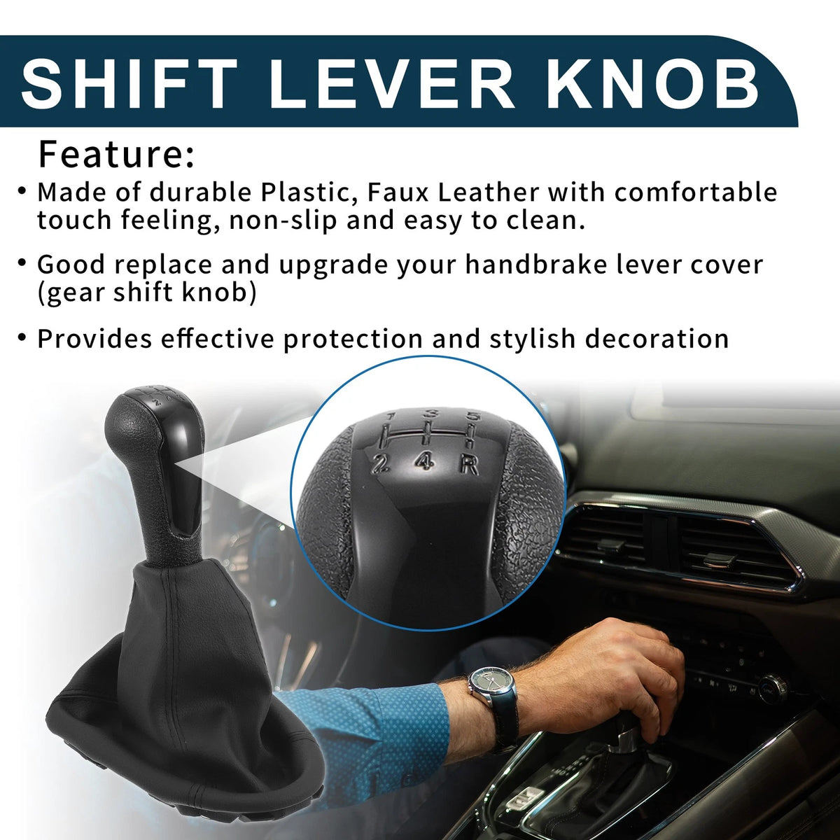 5 Speed Manual Gear Shift Knob with Cover for Chevrolet Spark (2011-2016)
