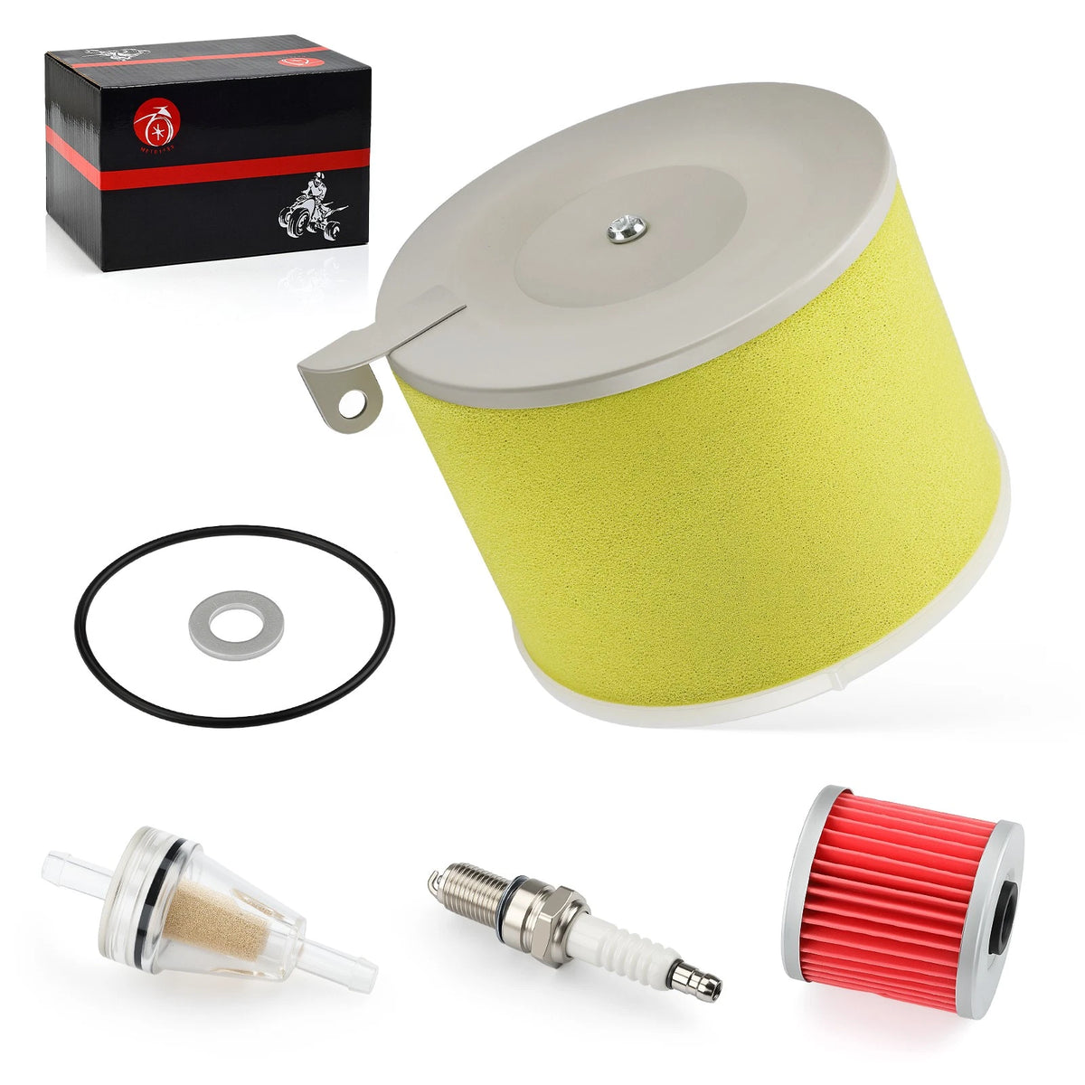 Air Filter Guide Kit w/ Oil & Fuel Filter for Kawasaki Bayou (1998–2003)