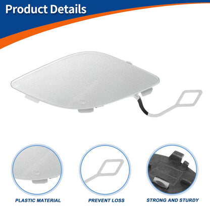 Front Car Bumper Tow Hook Cover for Mercedes-Benz (2012-2018) Silver Tone