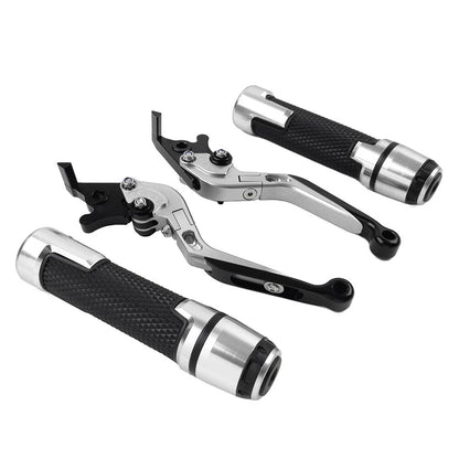 Silver Extendable Brake Clutch Lever Grip Set for BMW S1000R S1000RR (2010-2023)