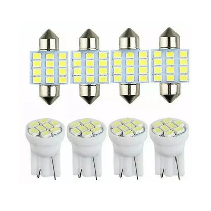 13Pc White LED Interior Light Package for Car Dome License Plate Bulbs