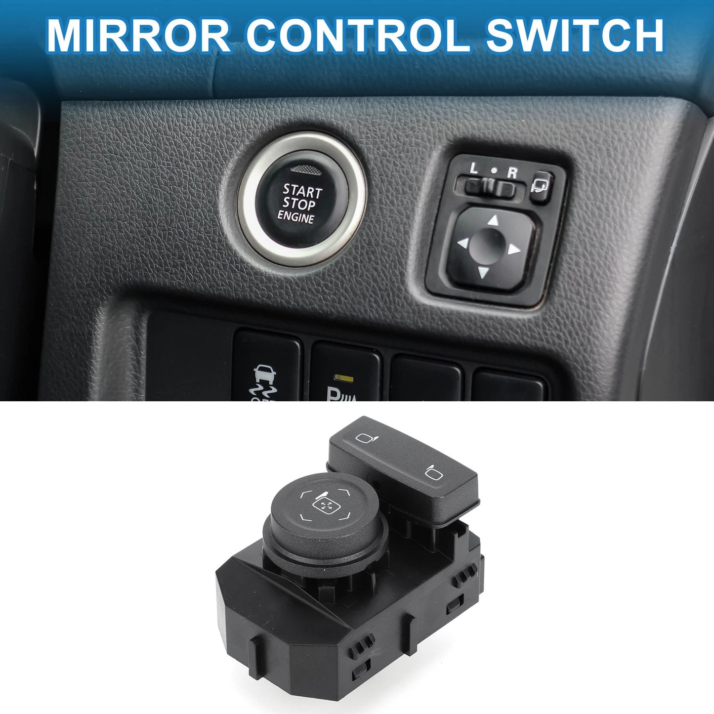 Mirror Switch for Chevrolet Silverado 1500 Suburban Tahoe Plastic Black