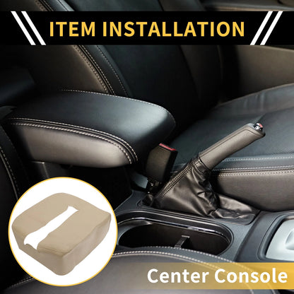 Center Console Cover for Chevrolet Silverado Microfiber Leather Beige