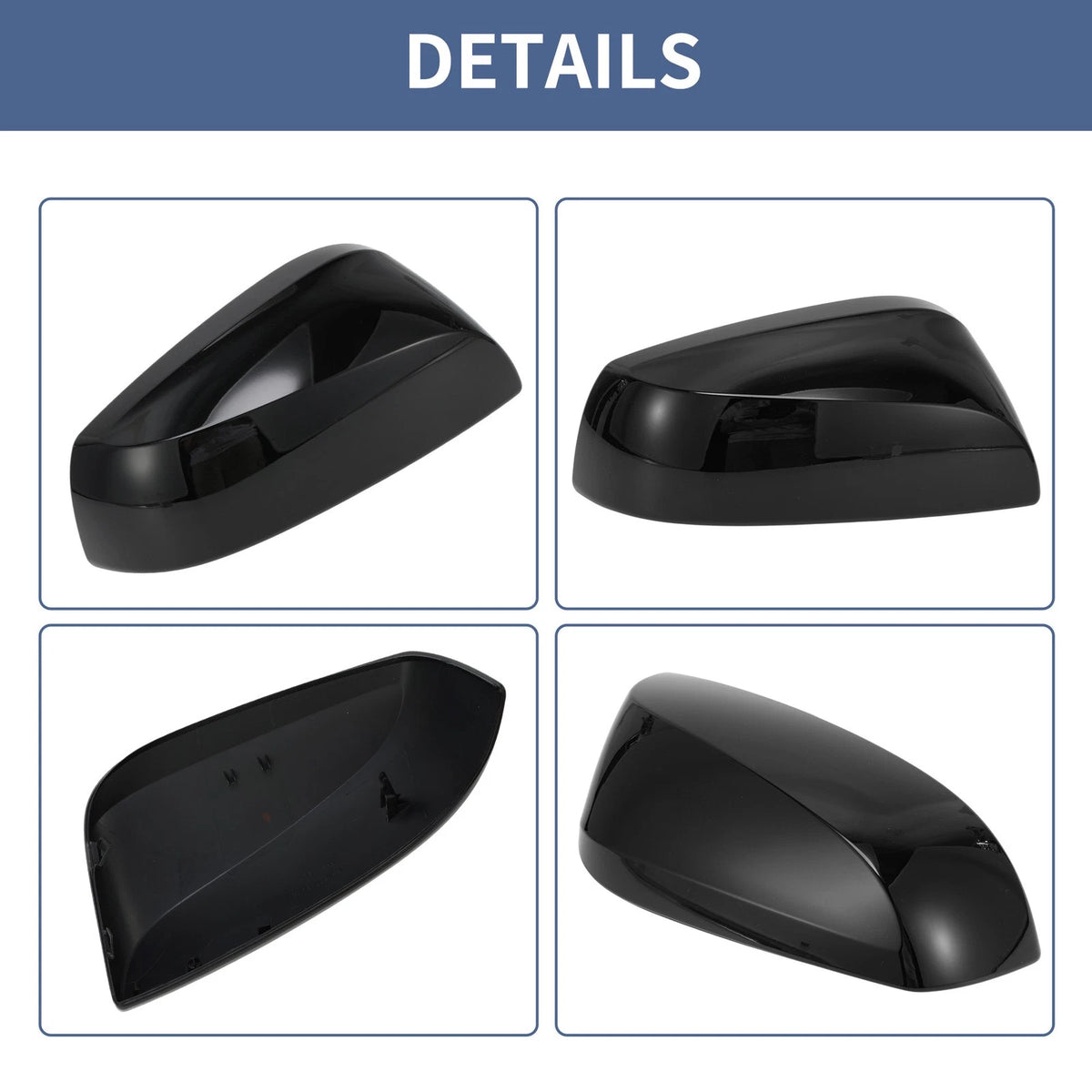 Driver Side Mirror Cover Cap Gloss Black for Toyota RAV4 (2019-2023)