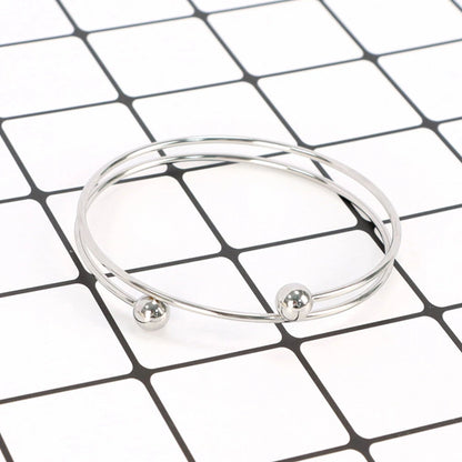 10 x Adjustable Bangle Bracelet Blank Cuff w/ Removable Ball Bead 2.5"