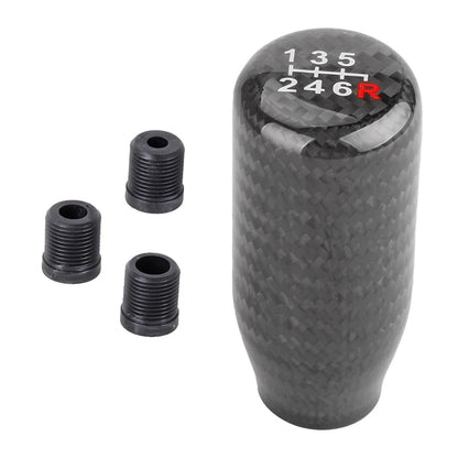 Carbon Fiber 6 Speed Gear Shift Knob w/ 8mm 10mm 12mm Adapter for MT (All Years)
