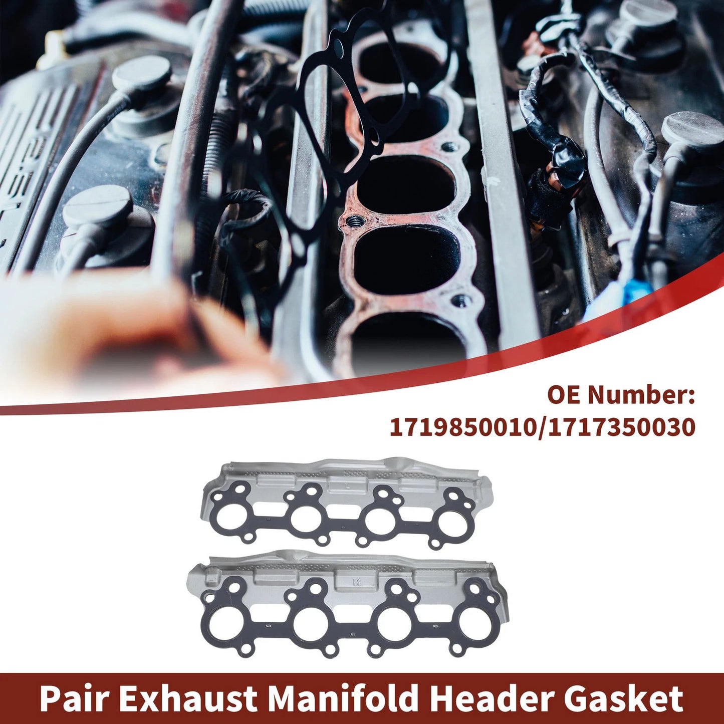 1 Pc Exhaust Manifold Header Gasket for Toyota 4Runner (2005-2009)