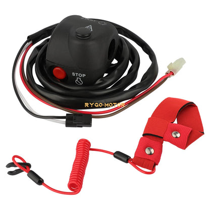 Handlebar Start Stop Switch w/ Lanyard for Yamaha WaveRunner GP760 GP800 GP1200