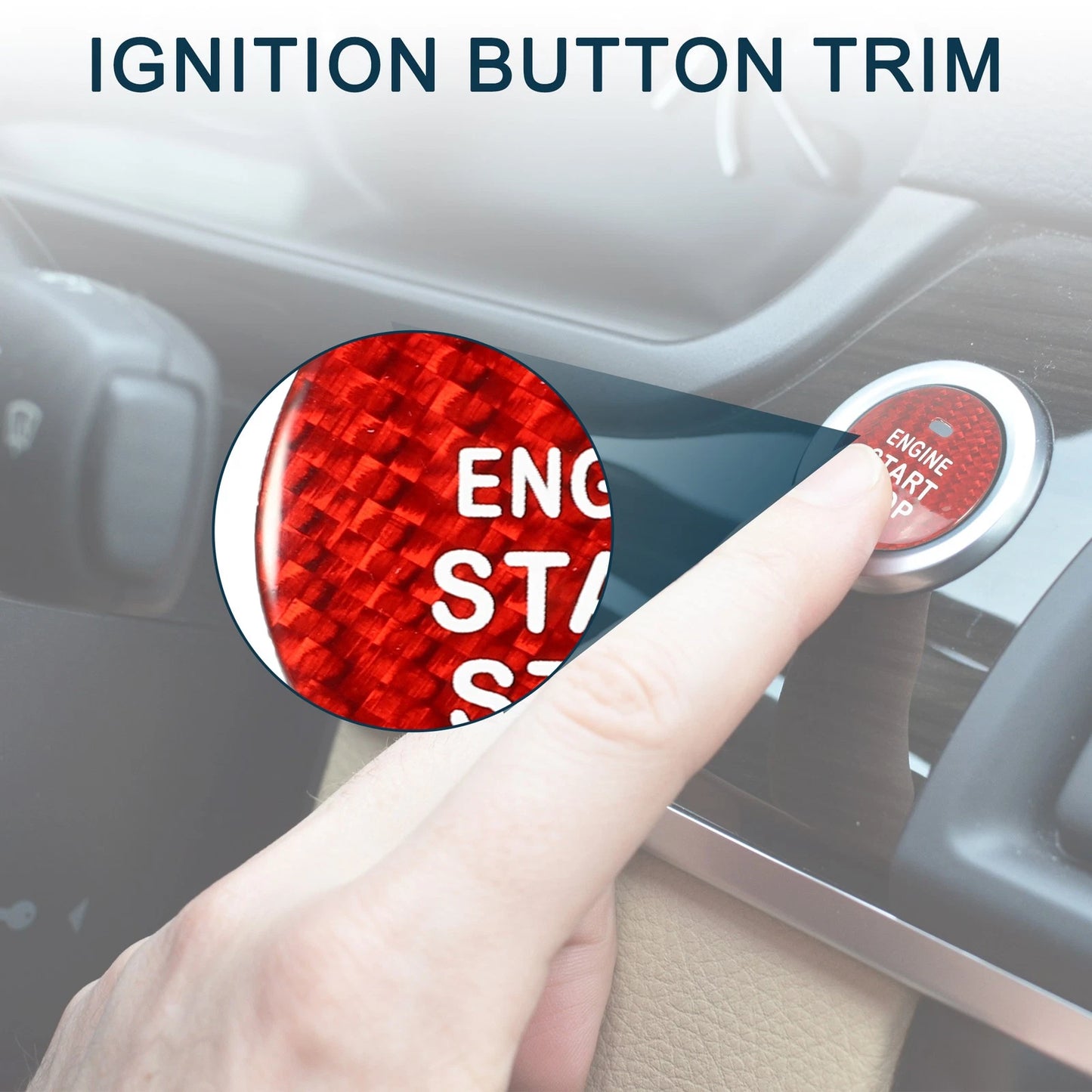 Red Engine Start Stop Button Cover for Subaru
