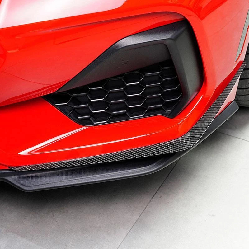 Carbon Fiber Front Bumper Side Canards for Ford Mustang 2024