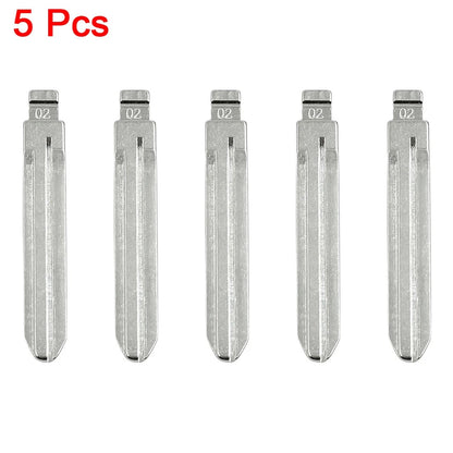 5 x Metal Flip Remote Key Blades for Toyota Camry, Corolla (2002-2023)